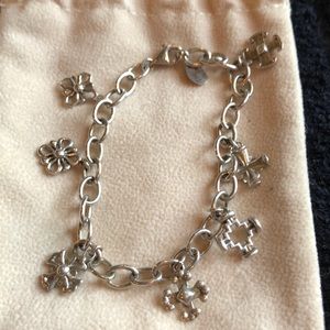 Cross charm sterling bracelet
